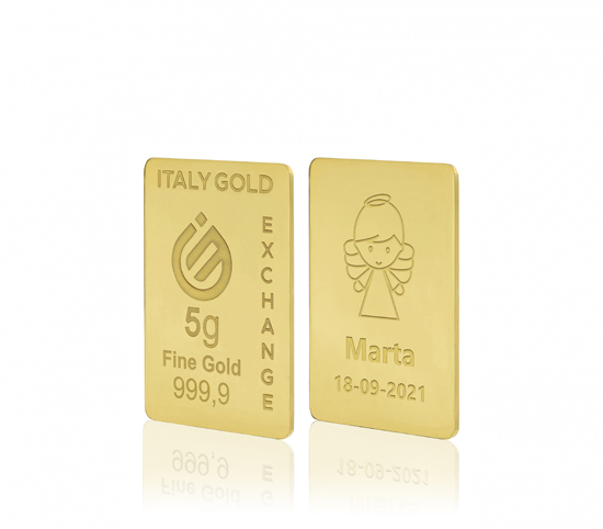 Lingotto Oro 24Kt da 5 gr. per Battesimo  IGE GOLD